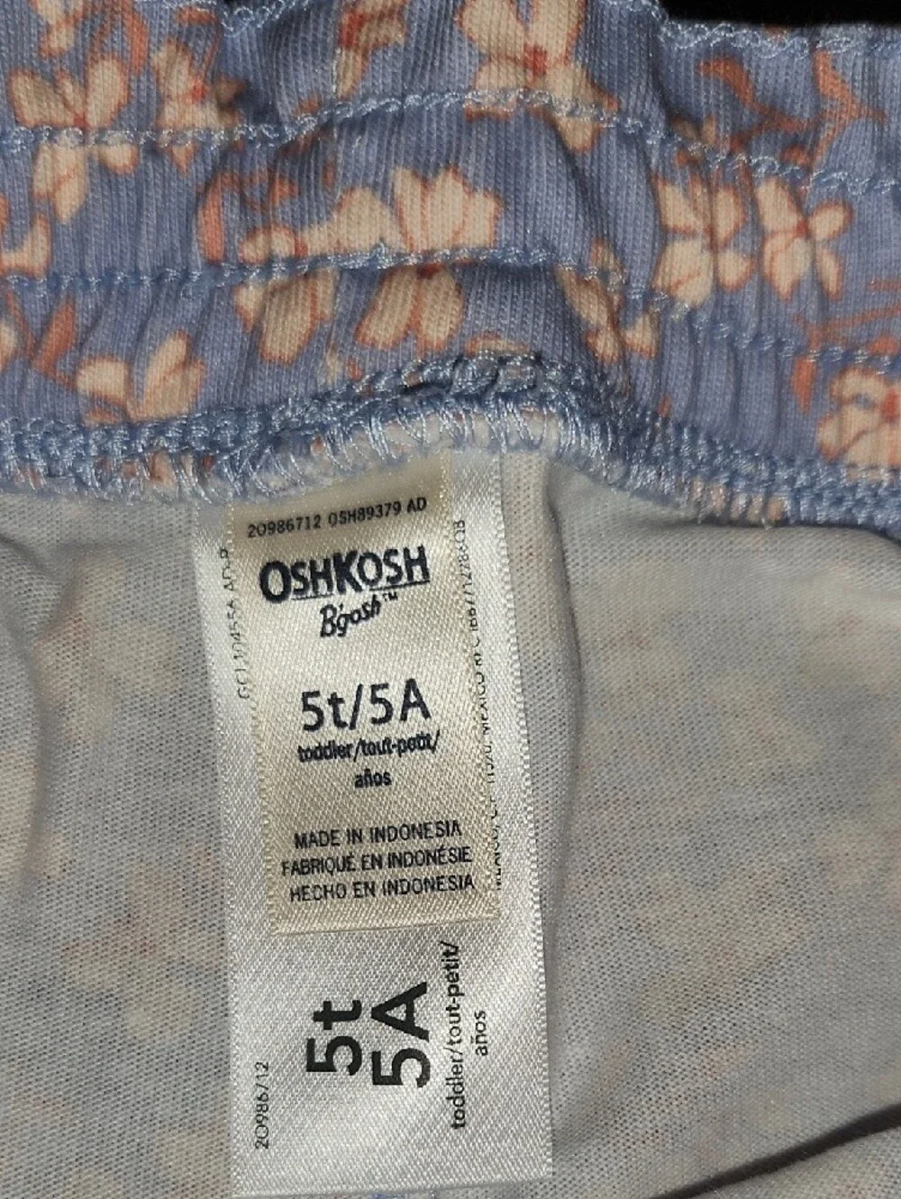 NWT OshKosh B'gosh Lavender Floral Shorts with Pink Flowers